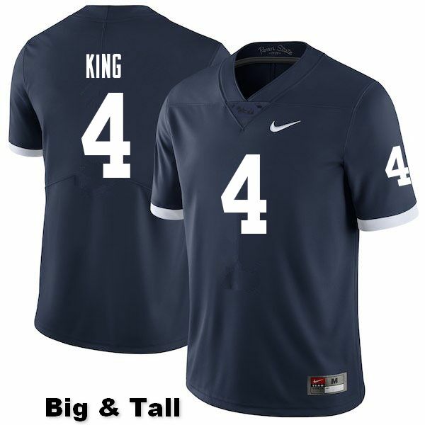 NCAA Nike Men's Penn State Nittany Lions Kalen King #4 College Football Authentic Big & Tall Navy Stitched Jersey TDK7098PS